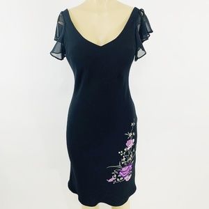 Dressbarn Black Midi Dress Size 6
